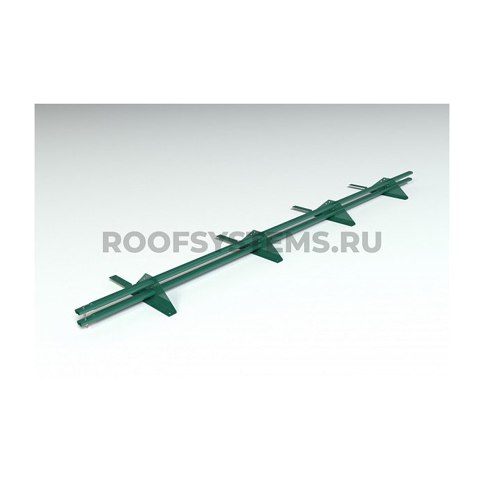 Комплект снегозадержания Prestige ZN , 3м., для композитной черепицы/сланца, (состав: 4 опоры, 2 трубы, комплект крепления), зелёный мох, Roofsystems