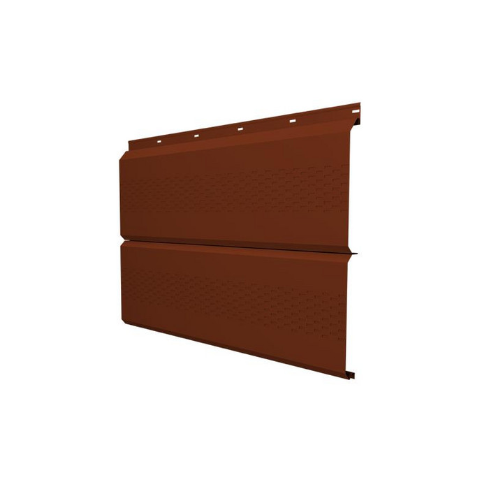 Софит ЭкоБрус с перфорацией 0,345 Grand Line 0,45 PE с пленкой RAL3009 оксидно-красный